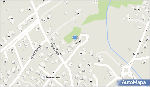 Krosno, Króla Bolesława Chrobrego, 26a, mapa Krosna