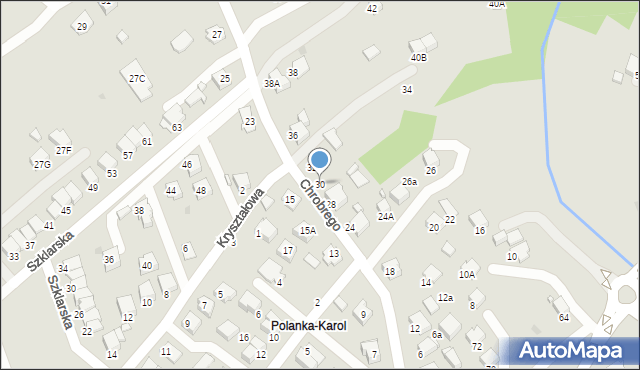 Krosno, Króla Bolesława Chrobrego, 30, mapa Krosna