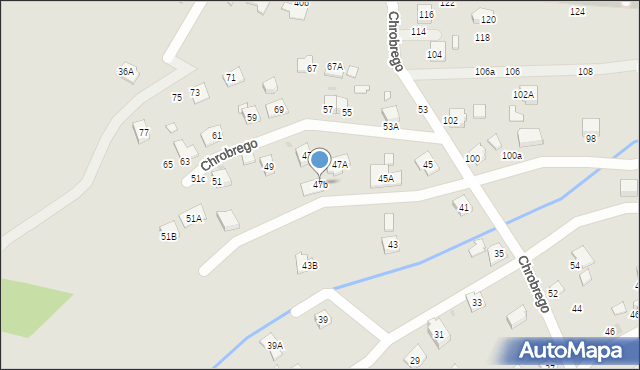 Krosno, Króla Bolesława Chrobrego, 47b, mapa Krosna
