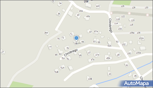 Krosno, Króla Bolesława Chrobrego, 59, mapa Krosna