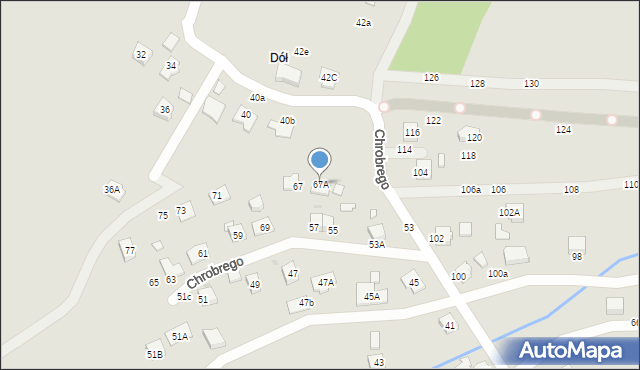 Krosno, Króla Bolesława Chrobrego, 67A, mapa Krosna