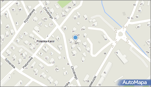 Krosno, Króla Bolesława Chrobrego, 6a, mapa Krosna