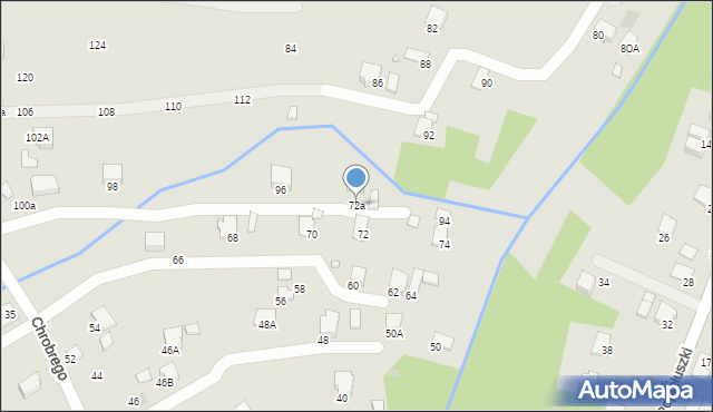 Krosno, Króla Bolesława Chrobrego, 72a, mapa Krosna