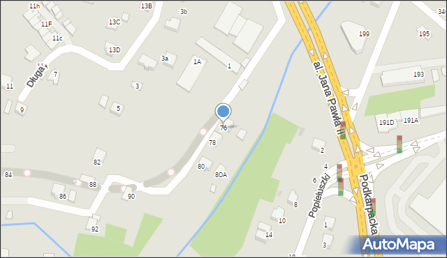 Krosno, Króla Bolesława Chrobrego, 76, mapa Krosna