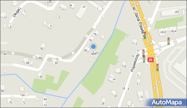 Krosno, Króla Bolesława Chrobrego, 80A, mapa Krosna