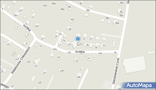Krosno, Krótka, 41, mapa Krosna
