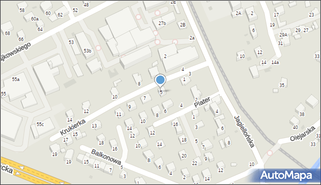 Krosno, Krukierka Jędrzeja, 5, mapa Krosna