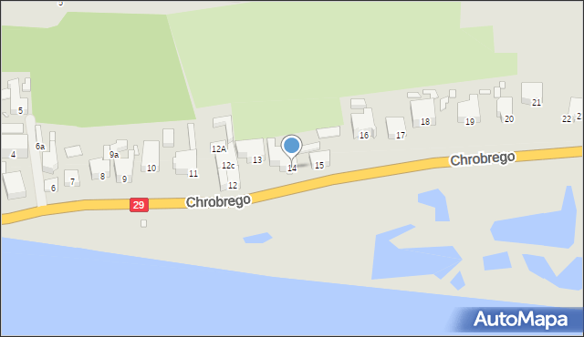 Krosno Odrzańskie, Króla Bolesława Chrobrego, 14, mapa Krosno Odrzańskie