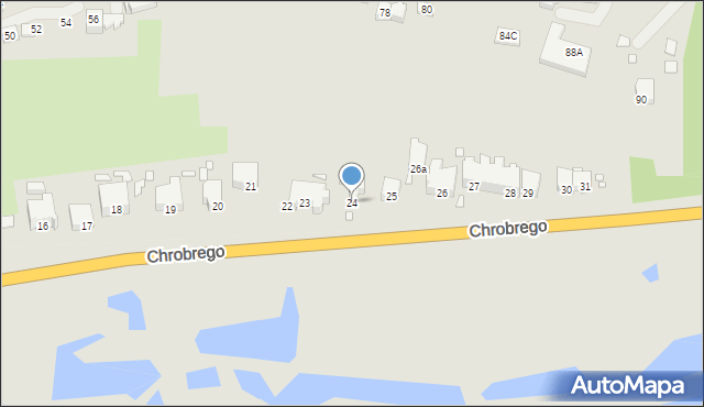 Krosno Odrzańskie, Króla Bolesława Chrobrego, 24, mapa Krosno Odrzańskie