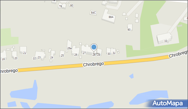 Krosno Odrzańskie, Króla Bolesława Chrobrego, 28, mapa Krosno Odrzańskie