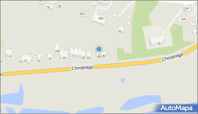 Krosno Odrzańskie, Króla Bolesława Chrobrego, 30, mapa Krosno Odrzańskie