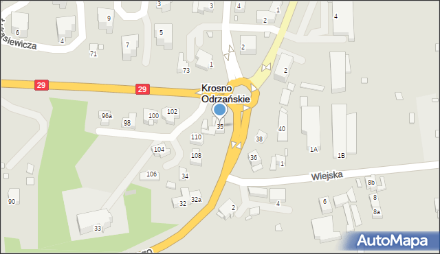 Krosno Odrzańskie, Króla Bolesława Chrobrego, 35, mapa Krosno Odrzańskie