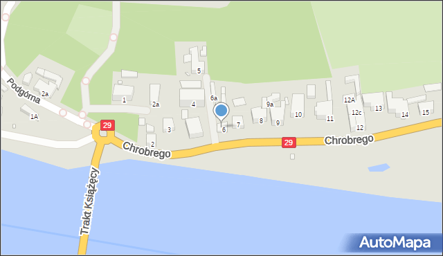 Krosno Odrzańskie, Króla Bolesława Chrobrego, 6b, mapa Krosno Odrzańskie