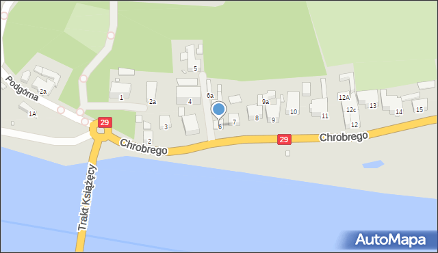 Krosno Odrzańskie, Króla Bolesława Chrobrego, 6c, mapa Krosno Odrzańskie