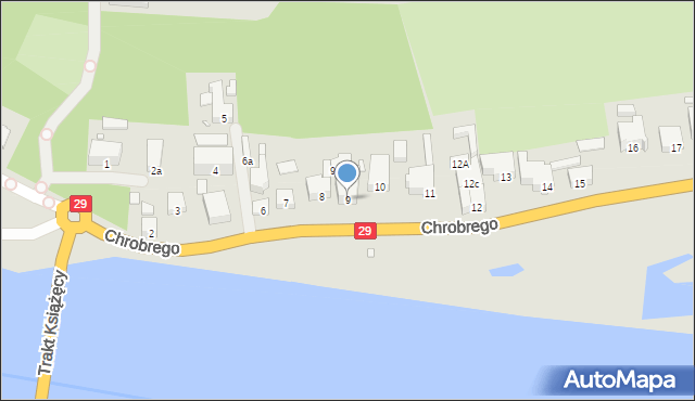 Krosno Odrzańskie, Króla Bolesława Chrobrego, 9, mapa Krosno Odrzańskie