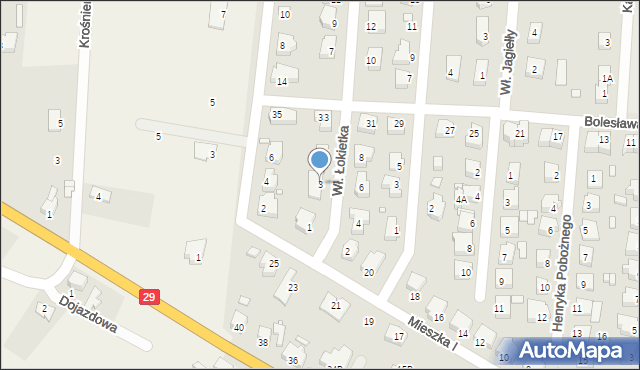 Krosno Odrzańskie, Króla Władysława Łokietka, 3, mapa Krosno Odrzańskie