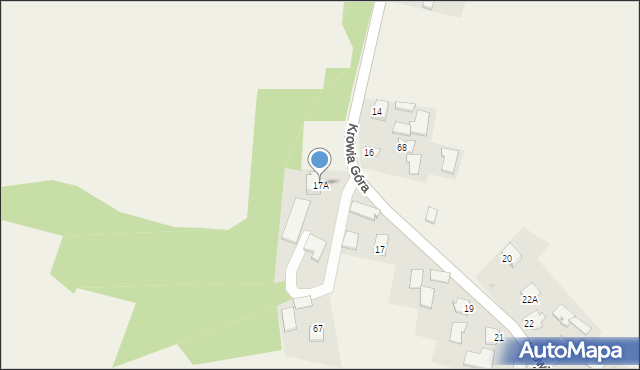 Krowia Góra, Krowia Góra, 17A, mapa Krowia Góra