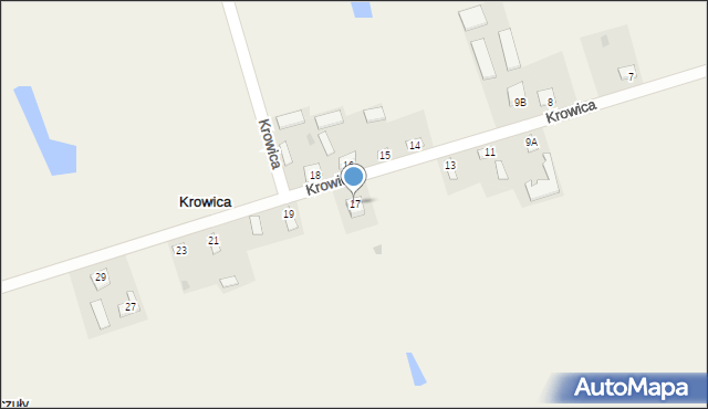 Krowica, Krowica, 17, mapa Krowica