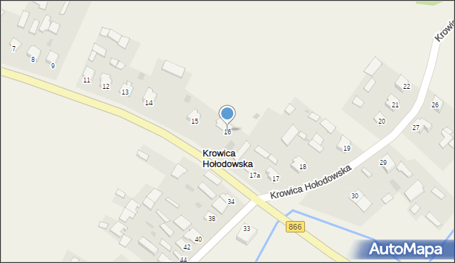 Krowica Hołodowska, Krowica Hołodowska, 16, mapa Krowica Hołodowska