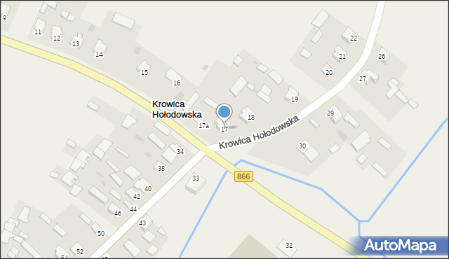 Krowica Hołodowska, Krowica Hołodowska, 17, mapa Krowica Hołodowska