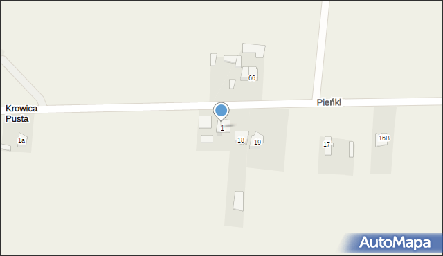 Krowica Pusta, Krowica Pusta, 1, mapa Krowica Pusta