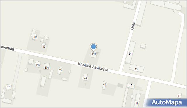 Krowica Zawodnia, Krowica Zawodnia, 34b, mapa Krowica Zawodnia