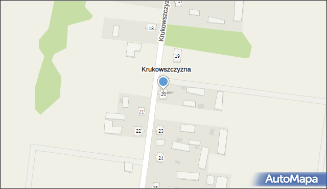 Krukowszczyzna, Krukowszczyzna, 20, mapa Krukowszczyzna