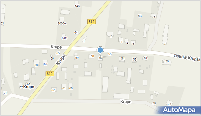 Krupe, Krupe, 57, mapa Krupe