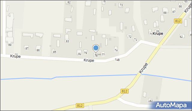 Krupe, Krupe, 78, mapa Krupe