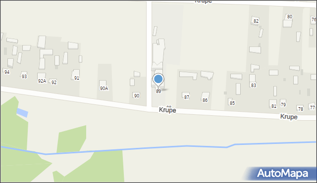 Krupe, Krupe, 89, mapa Krupe