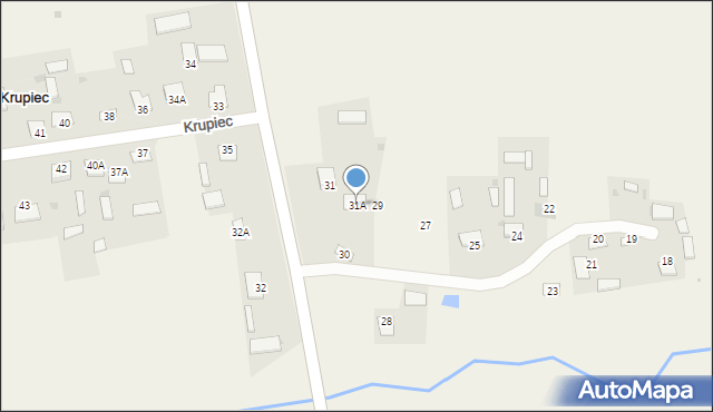Krupiec, Krupiec, 31A, mapa Krupiec