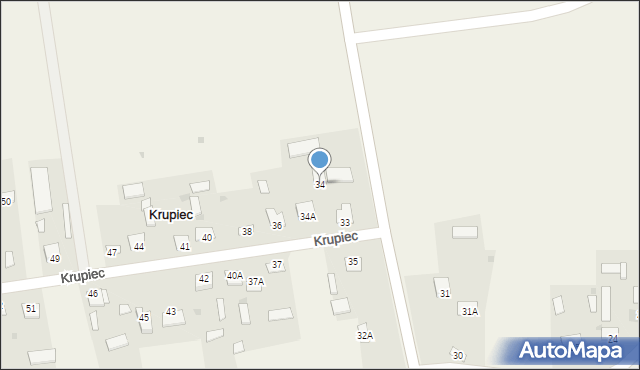 Krupiec, Krupiec, 34, mapa Krupiec