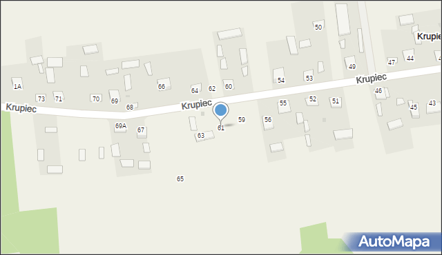 Krupiec, Krupiec, 61, mapa Krupiec