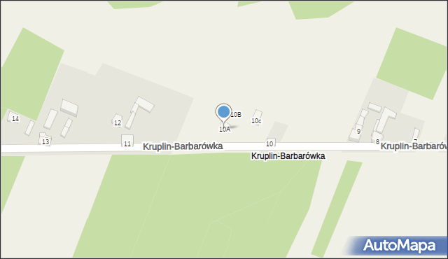 Kruplin Radomszczański, Kruplin-Barbarówka, 10A, mapa Kruplin Radomszczański