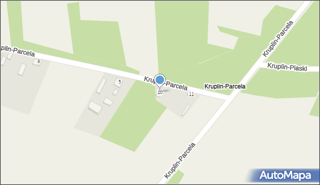Kruplin Radomszczański, Kruplin-Parcela, 10, mapa Kruplin Radomszczański
