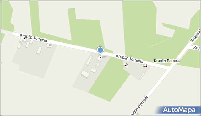 Kruplin Radomszczański, Kruplin-Parcela, 5, mapa Kruplin Radomszczański