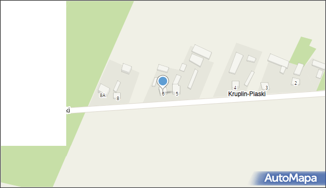 Kruplin Radomszczański, Kruplin-Piaski, 6, mapa Kruplin Radomszczański