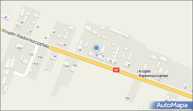 Kruplin Radomszczański, Kruplin Radomszczański, 34, mapa Kruplin Radomszczański