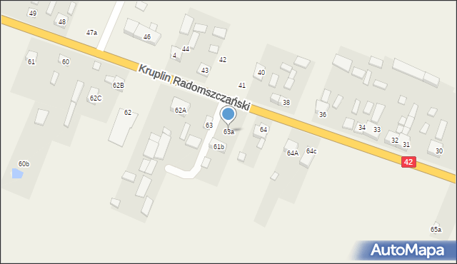 Kruplin Radomszczański, Kruplin Radomszczański, 63a, mapa Kruplin Radomszczański
