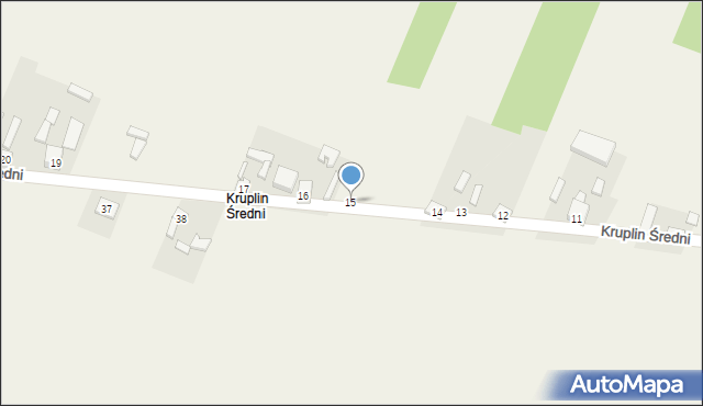 Kruplin Radomszczański, Kruplin Średni, 15, mapa Kruplin Radomszczański