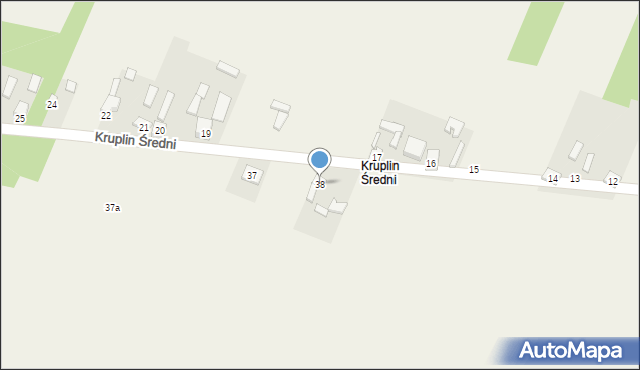 Kruplin Radomszczański, Kruplin Średni, 38, mapa Kruplin Radomszczański