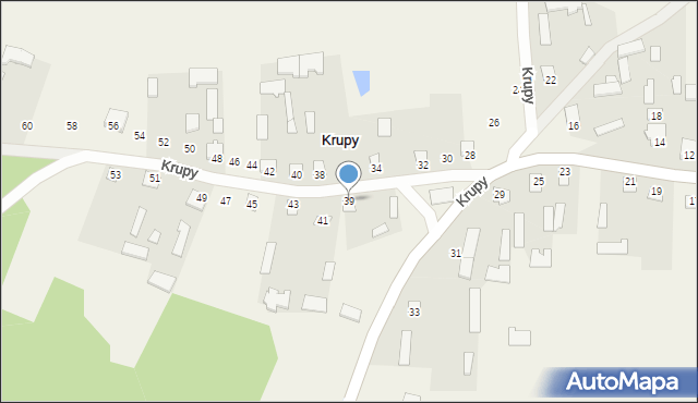 Krupy, Krupy, 39, mapa Krupy