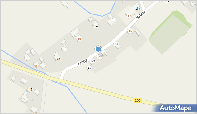 Krupy, Krupy, 12, mapa Krupy