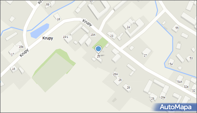 Krupy, Krupy, 25, mapa Krupy