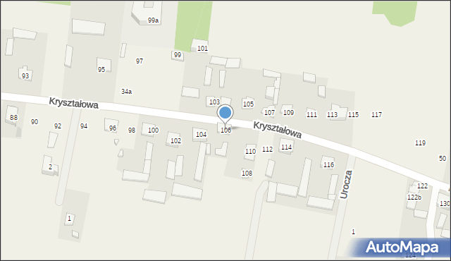 Krusze, Kryształowa, 106, mapa Krusze