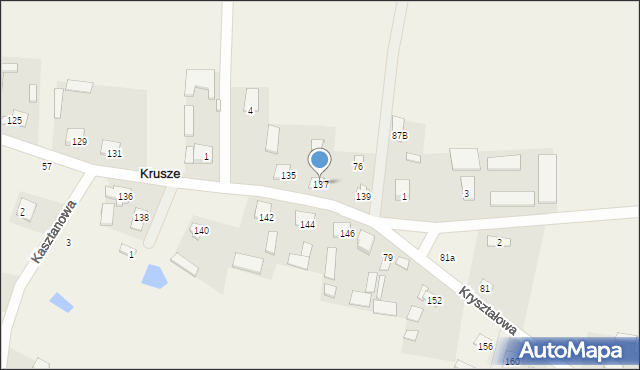 Krusze, Kryształowa, 137, mapa Krusze