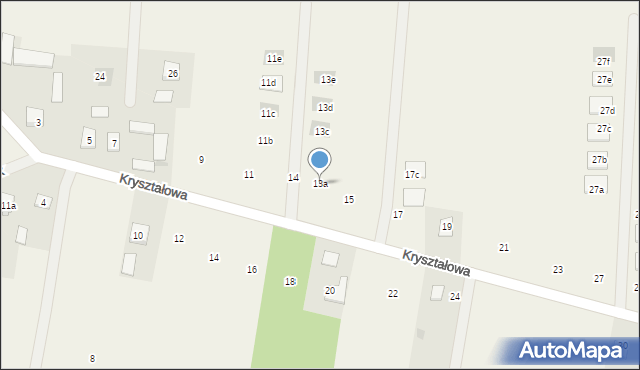 Krusze, Kryształowa, 13a, mapa Krusze