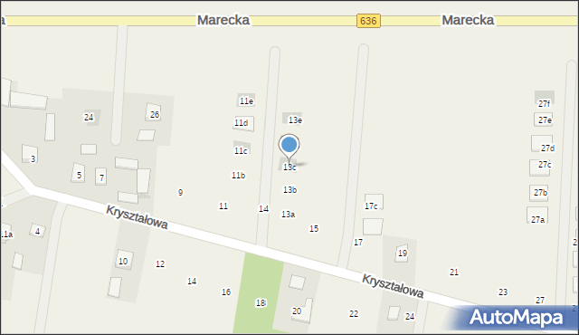 Krusze, Kryształowa, 13c, mapa Krusze