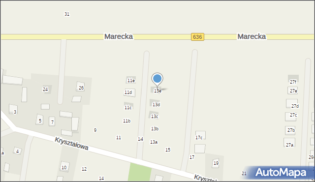 Krusze, Kryształowa, 13e, mapa Krusze