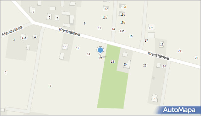 Krusze, Kryształowa, 16, mapa Krusze